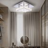 diisunbihuo Modern Crystal Chandelier 7.9 Inches Led Ceiling Light Mini Square Flush Mount Ceiling Light for Bedrooms Dinning Rooms Hallway(Changeable Color,15W)