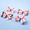 Baseball Hair Clips Bow Sports Bow Hair Barrettes Clips Girls Baseball Bow Hair Pin BBG65 (B4-Set 4 Pcs)
