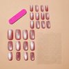 Short Square Press on Nails Pink Cat Eye Fake Nails with Glitter Design Acrylic False Nails Artificial Nails Glossy Glue on Nails Full Cover Stick on Nails for Women Girls Manicure Art 24Pcs