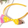 SeBneny Back To School Headband Hair Band Hair Bow Clips Cute Wave Point Yellow Pencil Hair Accessories For Girls Hairbow Clip and Headband for First Day of School Headwear 1PCS