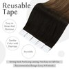 Full Shine Tape in Hair Extensions 16 Inch Black Tape in Human Hair 1B Fading to 6 and 27 Honey Blonde Skin Weft Hair Extensions Tape in 20 Pcs 50 Grams Tape in Real Hair Extensions
