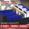 Komick 1800+ Card Deck Case – PU Leather Trading Card Storage Box Microfiber Lined Yugioh Deck Box MTG, Trading Card Holder for Bloomburrow MTG, Baseball, Magic Card Storage Box (Black/Deep Blue)