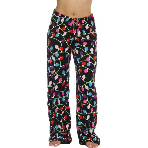 6339-10122-M Just Love Women's Plush Pajama Pants - Petite to Plus Size Pajamas,Black - Light Up,Medium