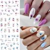 Flower Nail Art Sticker Flower Water Ttransfer Nail Stcikers Decal Leaf Floral Nail Design for Women Girls Nail Art Supplies Manicure Decor 12 Sheets (Flower-1)