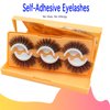 DAODER Self Adhesive Eyelashes NO Glue Need Mink Lashes Fluffy False Eyelashes Natural Look Cat Eye Lashes Reusable with 40 Extra Glue Strips 3 Pairs 16mm (Cat Eye GX01)