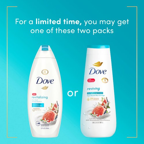 Dove Go Fresh Body Wash 100% Gentle Cleansers, Sulfate Free Blue Fig and Orange Blossom Effectively Washes Away Bacteria While Nourishing Your Skin 22 oz