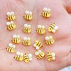 Bee Nail Charms 50PCS - 3D Resin Nail Decorations Flatback Kwaii Cute Nail Charms for Acrylic Nails