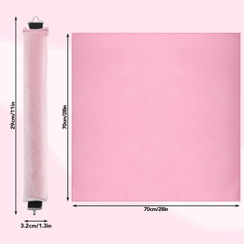 obeoby 4 in 1 Pack Heatless Curling Rod, No Heat Hair Curlers to Sleep in Overnight Curls with Hook Blowout Rods Headband with Silk Scarf Curl Styling Kit for Long Medium Hair, Pink