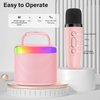 HWWR Karaoke Machine for Kids, Mini Karaoke Machine with 2 Wireless Microphones & Disco Lights for Home Party, Kids Christmas Birthday Gifts, Music Toys for Girls Boys Age 3 4 5 6 7 8 9 10 11 12+