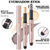 FOCALLURE 2PCS No Crease Eyeshadow Stick,Shimmer and Matte Cream Eyeshadow Pencil Crayon,Long Lasting Waterproof Eye Brightener Stick With Blending Brush,California Gold Rush