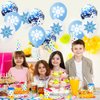 36Pcs Snowflake Latex Balloons, Winter Wonderland Balloons, Winter Snowflake Theme Party Decorations