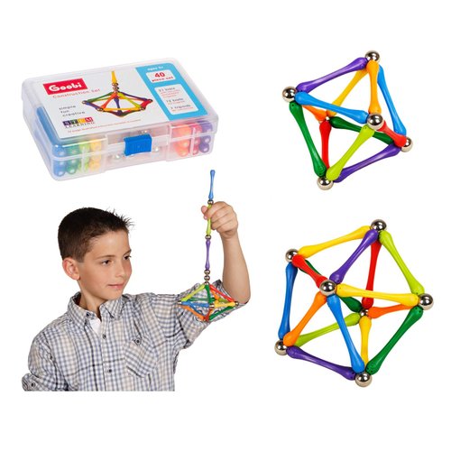Goobi Magnetic Building Sticks Blocks Toys Magnet Construction Set Tiles Toy Montessori STEM Educational Toys for Ages 3 4 5 6 7 8 Kids (40 Pcs, 40, Pieces)