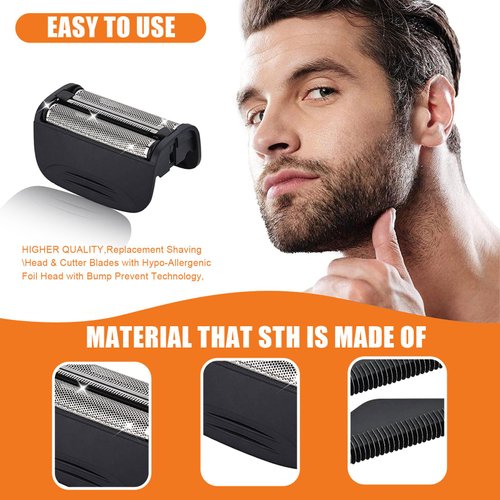 2PACK（BLACK）Replacement Head and Cutter Assembly Compatible with Remington PF7400, PF7500, and PF7600 Foil Shavers
