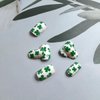 24Pcs St. Patrick's Day Press on Nails Short Square Fake Nails Green Shamrock Acrylic False Nails Lucky Four Leaf Clover Petite Glue on Nails Irish Artificial Nails for Saint Patrick's Day Manicure