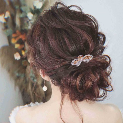 Erimberate Vintage Sparkly Rhinestone Hair Clip Barrette Floral Hair Barrette Crystal Wedding Hair Clip Gold Cz Paved Hair Barrette Boho Headclips Bride Barrette Headwear Bridal Hair Accessories for