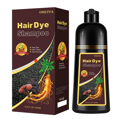 Dark Coffee Hair Color Shampoo 500ml, 3-IN-1 Natural Hair Dye Shampoo, Brown Hair Dye for Men Women, Instant Hair Dye 100% Gray Color Coverage for All Hair Types 17.6 Fl Oz (Dark Coffee)