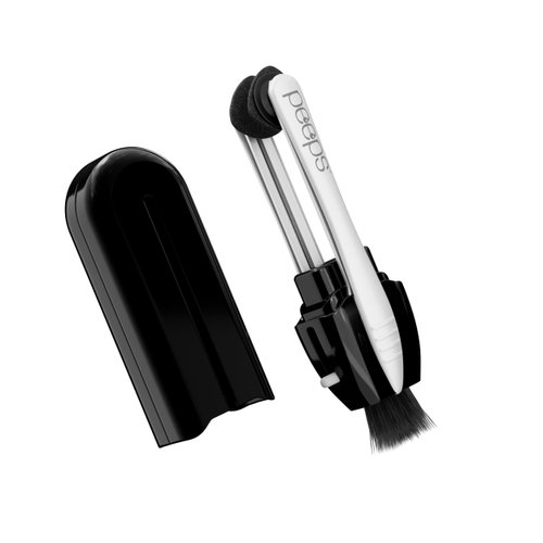 CarbonKlean Peeps Glasses Cleaner - for Eyeglasses, Reading Glasses, and More - Lens Cleaner with Carbon Microfiber Tech - Injected Black - 1 Count (Pack of 1)