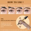 Wugbc Eyebrow Pencil, Waterproof 4 Tip Eyebrow Pen Ultra-Precise Eyeliner 2-in-1, Eye Brow Microblading Pen with Dual-ended Eyebrow Brush, Natural Looking Eyebrows Makeup for Women- Dark Brown, Black