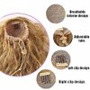 olacare 24inch Long Corn Curly Wave Drawstring Ponytail Synthetic High Puff Ponytail Hair Pieces With Comb Clip in Black Wavy Ponytail Clip in Hair Extensions Curly Ponytail Extension drawstring ponytail extension