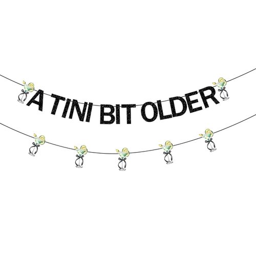 Birthday Banner Pre-Strung Martini Party Decorations A Tini Bit Older Martini Bar Party Supplies