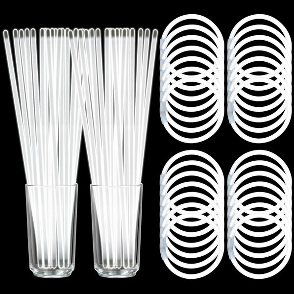 RUDIEOLSIW 200 Pcs Glow Sticks Bulk Party Favors 8" Glowsticks with Connectors Glow Stick Bracelets Necklaces,Glow in the Dark Party Favors,Christmas,Halloween Party Supplies(Random color)