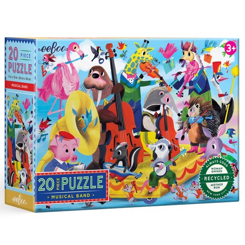 eeBoo: Musical Band 20 Piece Puzzle for Kids, Encourages Hand-Eye Coordination, Fine Motor Skills, and Problem Sloving, 15" x 11" When Completed, for Ages 3 and up