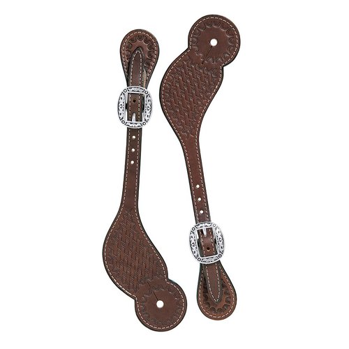 Weaver Leather Basin Cowboy Regular Spur Straps Brown, One Size