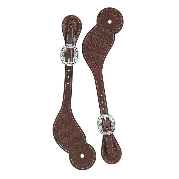 Weaver Leather Basin Cowboy Regular Spur Straps Brown, One Size