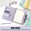 Sooez A5 Notebook Binder, 6 Ring Planner with Stylish Design, Loose Leaf Personal Organizer Binder Cover with Magnetic Buckle Closure, PU Leather Binder for Women with Macaron Colors (Lavender)