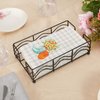 Ebristar Guest Towel Napkin Holder, Elegant Disposable Paper Hand Towel Holder, Modern Black Napkin Holder Storage Tray, Sturdy Guest Towel Holder Tray for Bathroom Kitchen Dining Table - Rectangle