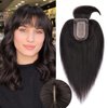 Rich Choices 100% Human Hair Extensions Hair Toppers for Women Real Human Hair Clip In Hair Topper With Bangs For Women Women Hair Topper With Thinning Hair#1B Natural Black 12'' 38g