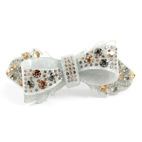 Ribbon CHRYSE Austrian Rhinestone Crystal Hair CLAMP Clip Barrette C733 Green