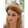 Yean Gold Leaf Crown Wedding Headband Leaves Bridal Headpiece Flower Festival Hair Accessories for Women and Girls (Gold)