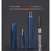 Dark Blue Forest Fountain Pen Extra Fine Nib Classic Design with Converter and Metal Pen Case Set by Asvine