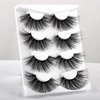 wiwoseo 25MM Lashes False Eyelashes Long Dramatic Faux Mink Fake Eye Lashes Thick Cross Fluffy Volume 4 Pairs Pack