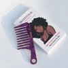 MANETURAL K1 mini wide tooth comb 5.9"for easy portability. Suitable for Women's/girl curly, curly and tight hair, the short handle design is easy to carry. Acetate comb(Purple, 1 PACK)