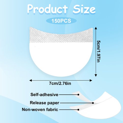 Molain 150 Pcs Eyeshadow Shields, Lint Free Eyeshadow Stencil Gel Pad Under Patches, Prevent Makeup Residue Eye Shadow Makeup Patches for Eyelash Extensions, Eyeliner, Lip and Tinting Makeup