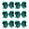 6 PCS Grosgrain Ribbon Alligator Clips - Solid Color Hair Accessories for Toddlers and Kids (Green)