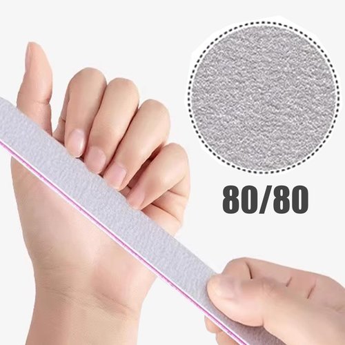 21 Pcs Nail File 80/80 Grit Nail Files,Gray Double Sided Emery Boards,Professional Nail Files for Natural and Acrylic Nails