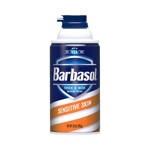 Barbasol Sensitive Skin Thick and Rich Shaving Cream, 10 Ounce Pack of 2