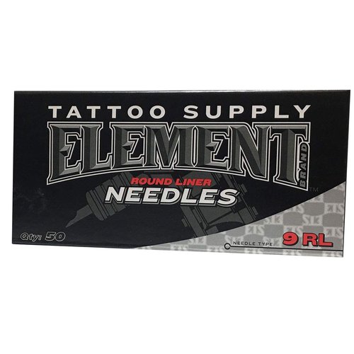 ELEMENT TATTOO SUPPLY - 1209RL Tattoo Needle Round Liner Disposable Pins Stainless Steel Sterile 09RL Box of 50