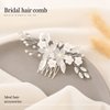 Gorais Flower Bride Wedding Hair Comb Silver Crystal Bridal Hair Piece Leaf Hair Decoration Hair Accessories for Women and Girls