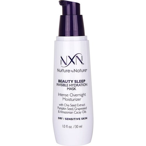 NXN Beauty Sleep Invisible Overnight Moisturizer Super Hydrating Face Mask Natural Anti-Aging Formula for Dry/Sensitive Skin, 1 Fl Oz…