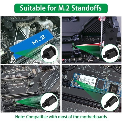 M.2 Screw Kit, 633PCS NVMe Screw M.2 SSD Mounting Kit-M2 M2.5 M3 Black Carbon Steel Laptop Notebook Computer Screws Set with Screwdriver for Asus Gigabyte MSI Motherboards Compatible with IBM/HP/Dell