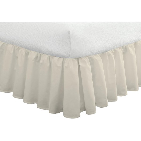 FRESH IDEAS Bedding Ruffled Bedskirt, Classic 14” drop length, Gathered Styling, King, Ivory (Model: FRE30114IVOR04)