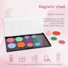 AJLTPA Magnetic Makeup Palette with Clear Top, 3Pack Empty Eyeshadow Pan Dispensing Storage Box with 60Pcs Adhesive Metal Stickers for DIY Cosmetics Lipstick Blush Powder-7.71”X4.33”Palette