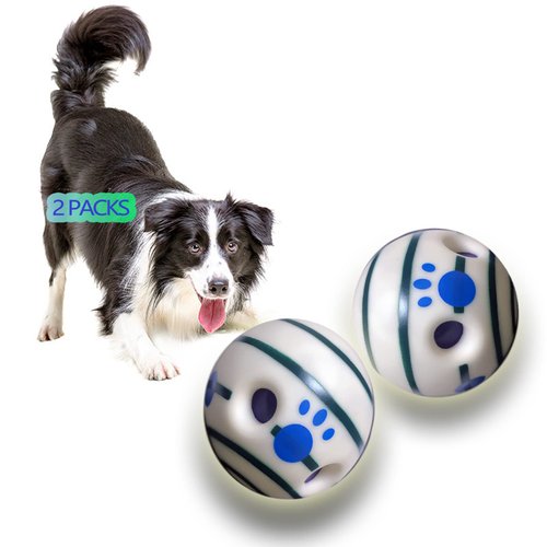(2Pack)Wobble Giggle Dog Ball,Strange dog toy Ball, Luminous ball,Peppy Pet Ball,Training Playing Ball,Glow in the dark dog balls,Rolling ball,Waggle Ball,Best fun giggle sound dog toy,Dog glow ball