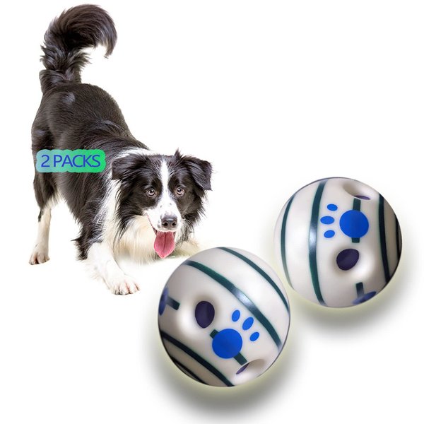 (2Pack)Wobble Giggle Dog Ball,Strange dog toy Ball, Luminous ball,Peppy Pet Ball,Training Playing Ball,Glow in the dark dog balls,Rolling ball,Waggle Ball,Best fun giggle sound dog toy,Dog glow ball