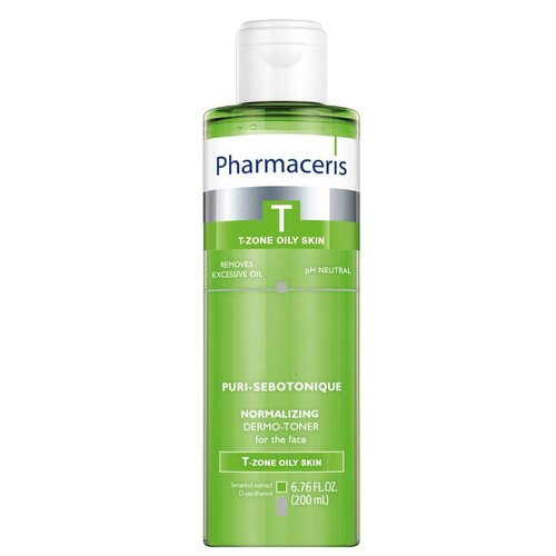 Pharmaceris Puri SEBOTONIQUE T-Zone Oily Skin Normalizing Dermo-Toner for The Face, Gentle Toner for Oily-Combination Skin, Reduces Oil, Minimizes Pores, Soothes Skin, 6.76 fl oz