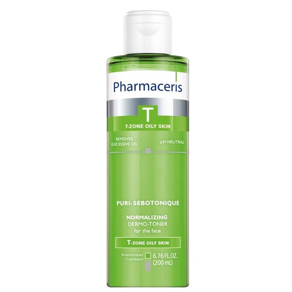Pharmaceris Puri SEBOTONIQUE T-Zone Oily Skin Normalizing Dermo-Toner for The Face, Gentle Toner for Oily-Combination Skin, Reduces Oil, Minimizes Pores, Soothes Skin, 6.76 fl oz